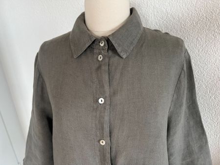 CARTOON Damen Bluse, 100% Leinen, Gr. L, Olivgrün