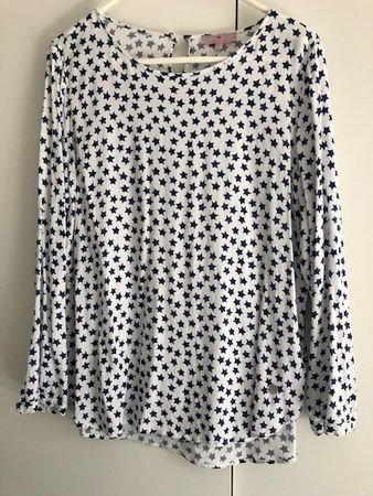 Bluse, weiss mit blauen Sternen, Lieblingsstück, 42
