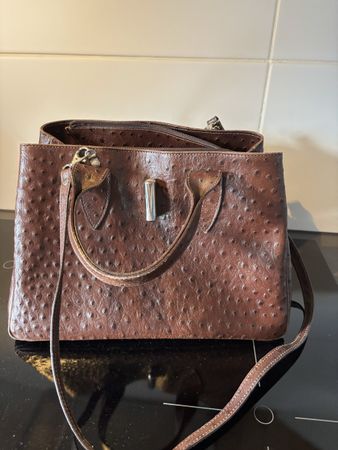 Echte Straussenleder Handtasche CH-Modell (Topzustand) 35x23