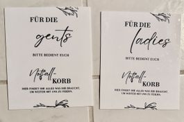 Notfallkörbchen Schild Hochzeit Deko