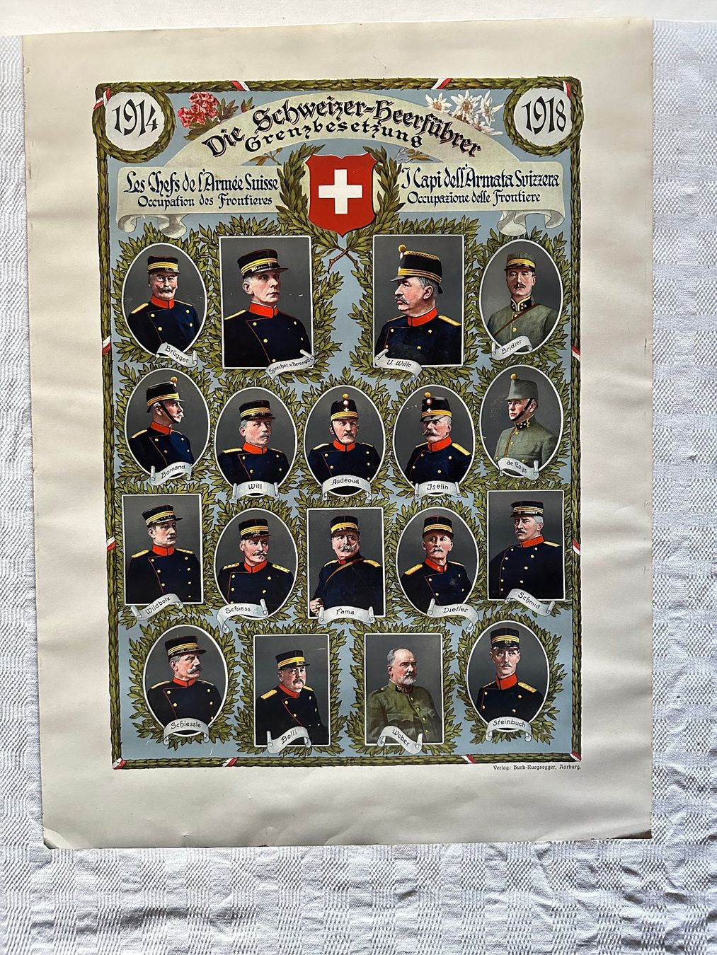 Foto & Immagini: Affiche "Les chefs de l'Armée Suisse 14-18" – Usato da Ste-Croix venduto da BuffetSC