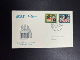 SAS Erstflugbrief Hamburg - Genf 1964
