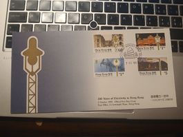Enveloppe premier jour Hong Kong 1990 électricité 100 ans