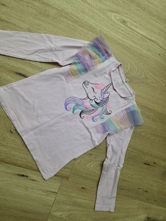 Mädchen Langarmshirt Einhorn Grösse 122 Zustand gut
