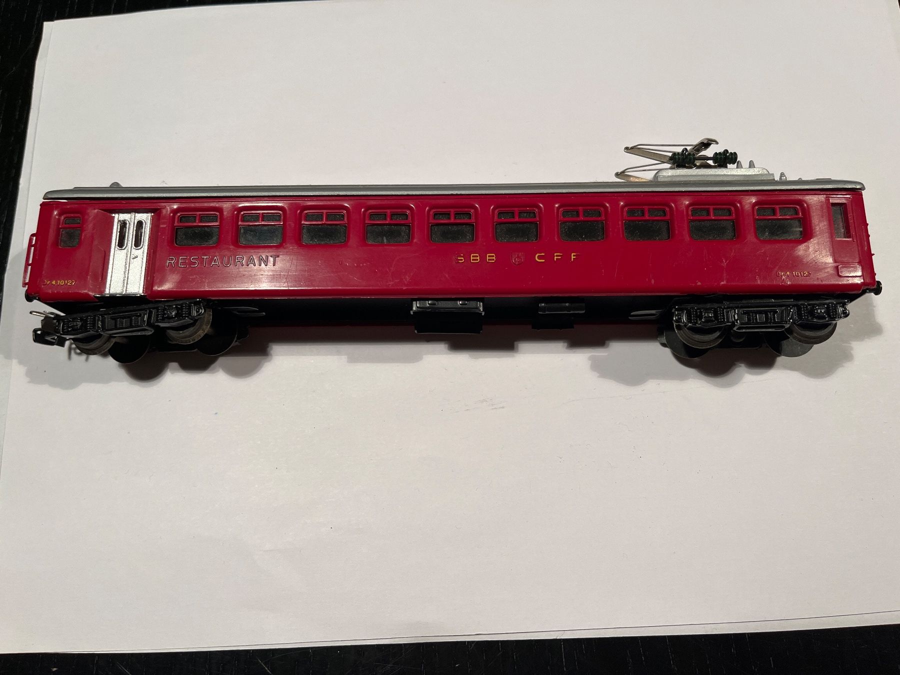 Hag Modellini di ferrovie: SBB CFF RE4/4 Restaurant-Wagen HAG – Usato da Spiegel b. Bern venduto da Burdicrew