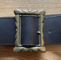 Schwarzer Ledergürtel / Messingschnalle/ Pirat/ Mittelalter
