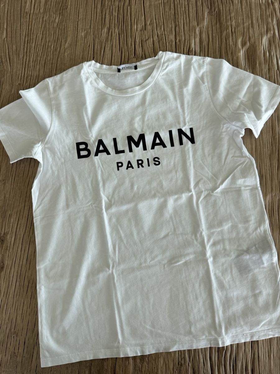 Balmain T-shirt: Balmain Paris White T-Shirt – Usato da Altendorf venduto da n.langenbach