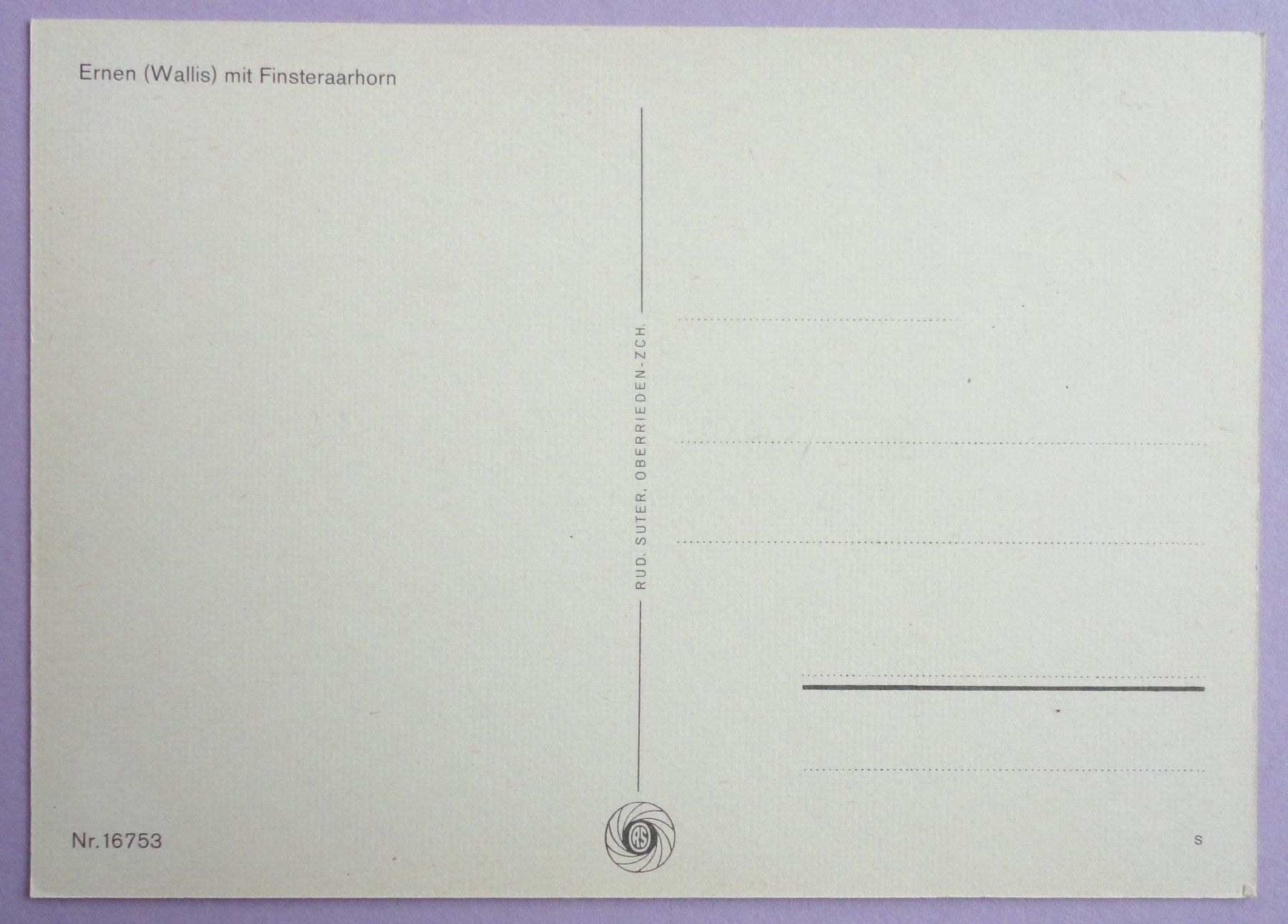 Cartoline postali: Ernen mit Finsteraarhorn – Usato da Fétigny venduto da Billy2miny 1