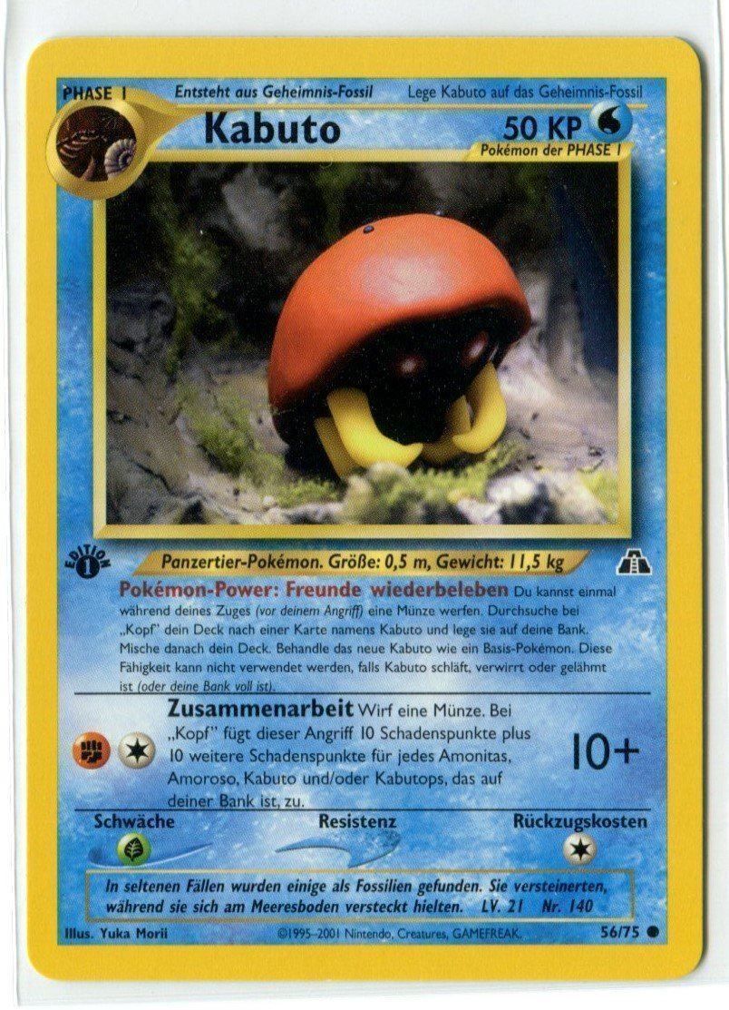 Pokémon Carte collezionabili: Kabuto Neo Entdeckung 1.Edition 56/75 Deutsch MINT – Nuovo (secondo la descrizione) da Dornach venduto da Deco89