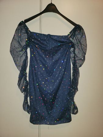 Tüll Kleid, Partykleid Blau, Pailetten Minikleid, LILA PARTY