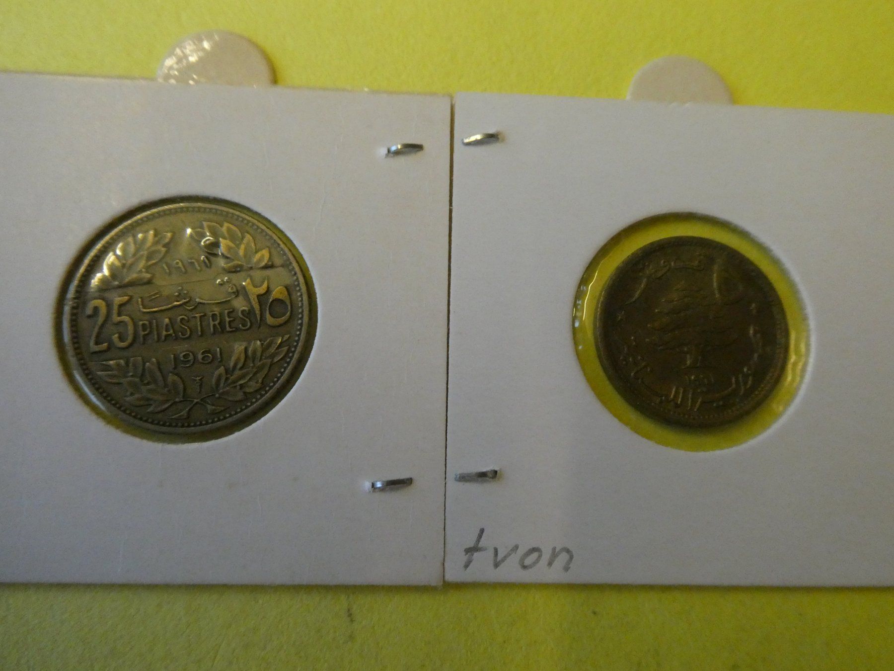 Tutti le monete: Libanon 1961, Set 2 alte Münzen – Usato da Hinterforst venduto da Rohusri 1