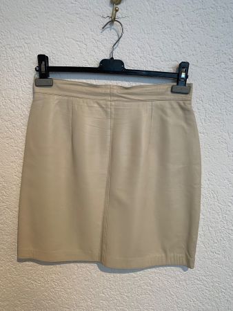 Vintage Prada echt Leder Rock Jupe beige Gr. 40