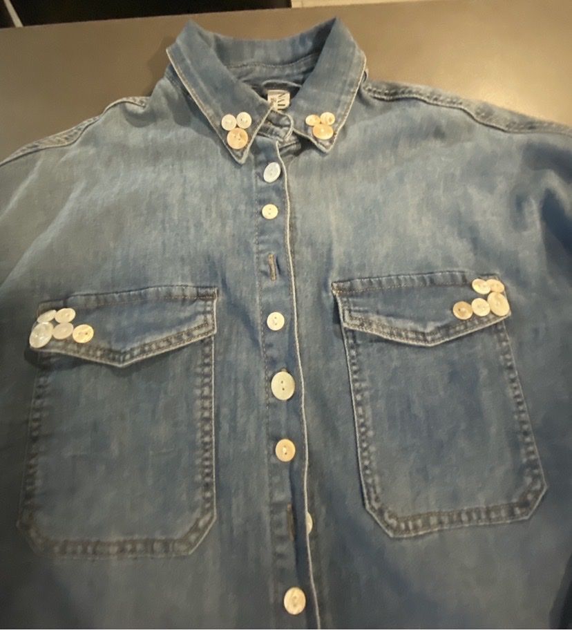 Giacche: Veste-chemisier jeans denim stretch oversize  – Nuovo (secondo la descrizione) da Granges VS venduto da avm_mj7b 2