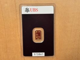 1g Goldbarren UBS, 999.9 Feinheit kinebar®  OVP