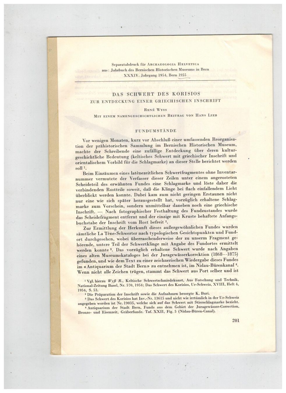 Libri: Archäologie: Schwert des Korisios – Usato da Biel-Benken BL venduto da rud_yc8p