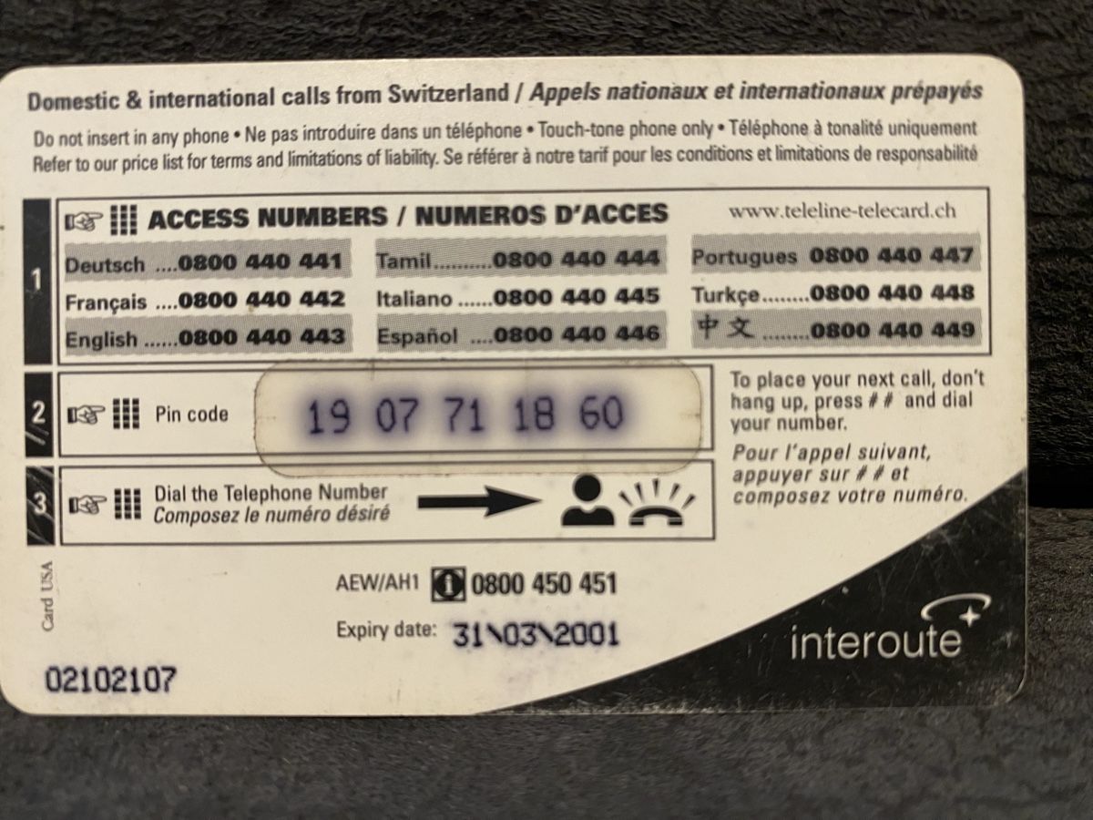 Schede telefoniche: Teleline – Usato da Lausanne venduto da babacard10 1