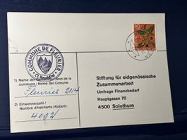 Briefmarke Stiftung für eidg. Zusammenarbeit Fleurier