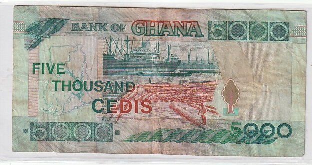 Banconote: 5000 CEDIS - MAGGIO 1998 - GHANA – Usato da CHIASSO venduto da Rochelle59. 1