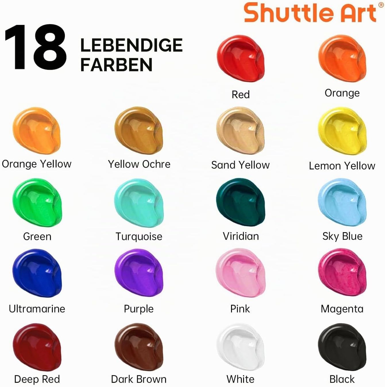 Colori: Acrylfarben Set 36 Farben mit Pinseln – Nuovo e nell'imballaggio originale da Herisau venduto da Senn24 2