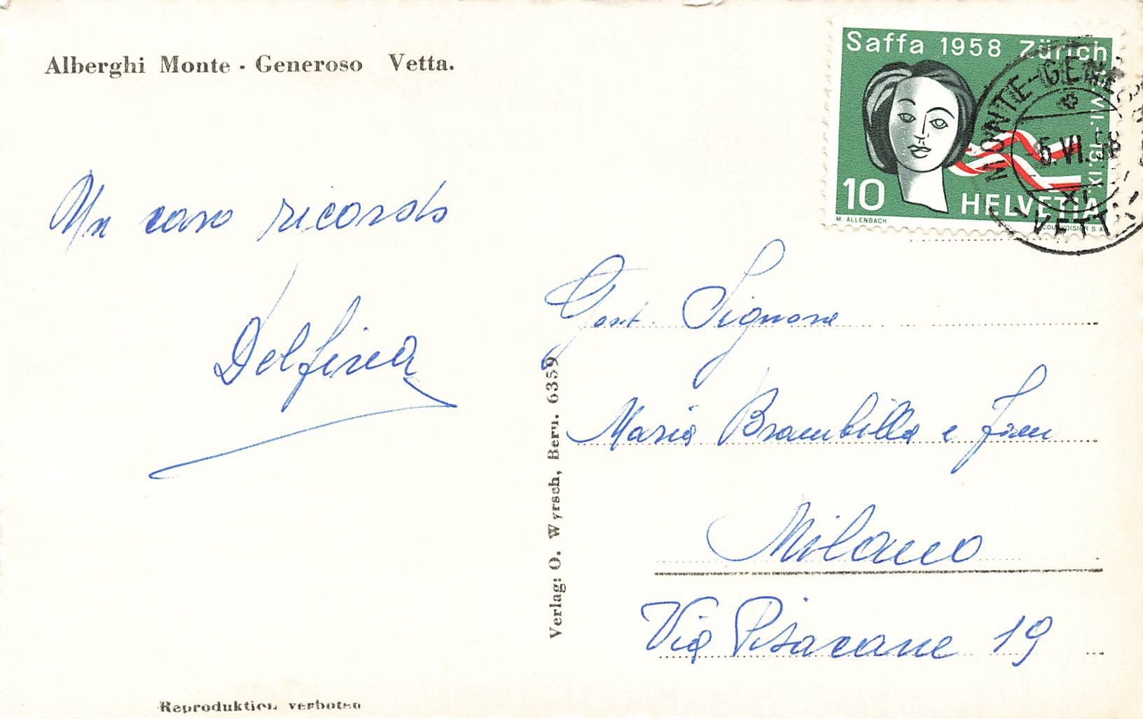 Cartoline postali: Monte Generoso Lugano – Usato da Biasca venduto da Blenio71 1