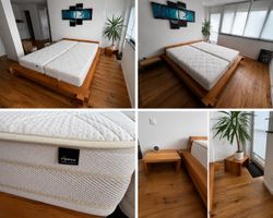 Hochwertiges Doppelbett aus Eichenholz 180 × 200cm