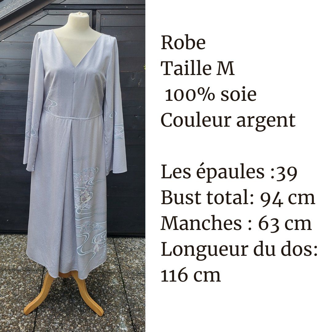 Vestiti: Robe en soie argent – Nuovo (secondo la descrizione) da Fribourg venduto da VictoriaShop7 5