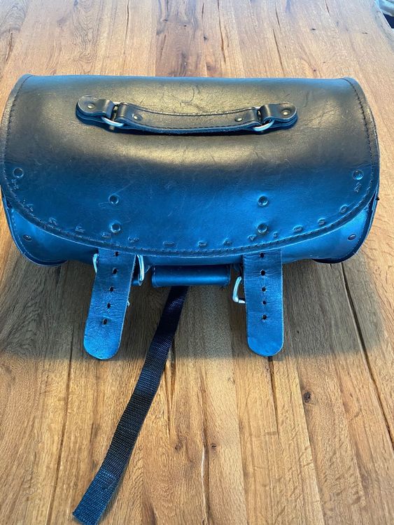 Rechteckige Leder Gabeltasche Fransen Motorrad Custom Harley