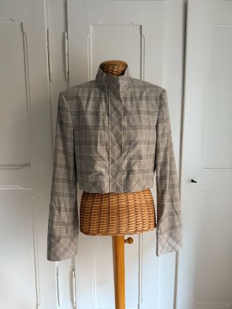 NA-KD - cropped Jacke beige kariert 36