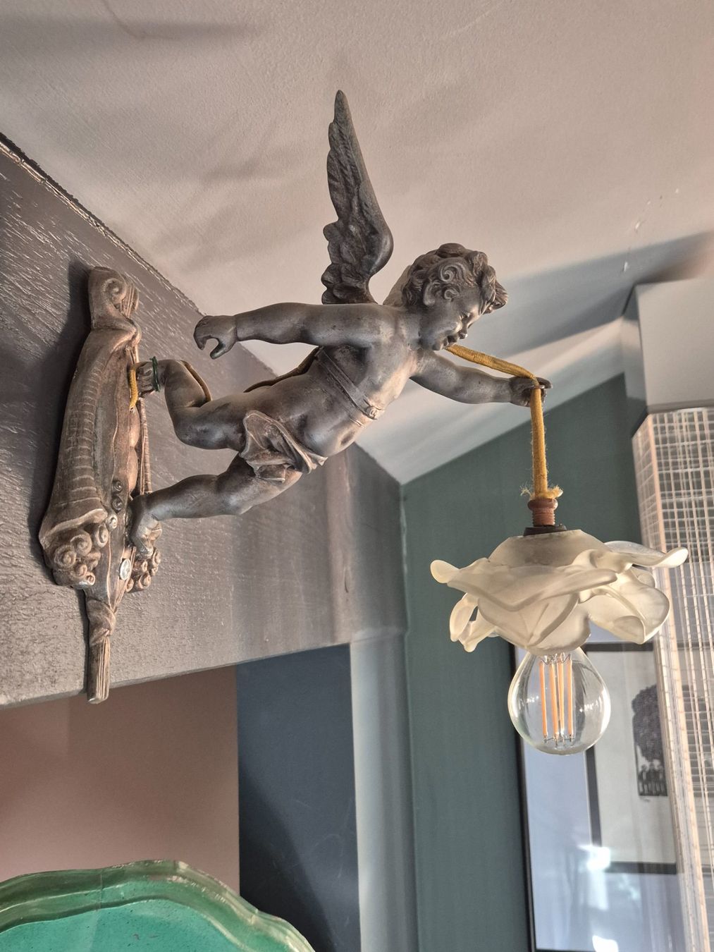 Lampes: Paire d'Appliques murales Angelots – D'occasion à Morgins par pmd_px9d 4