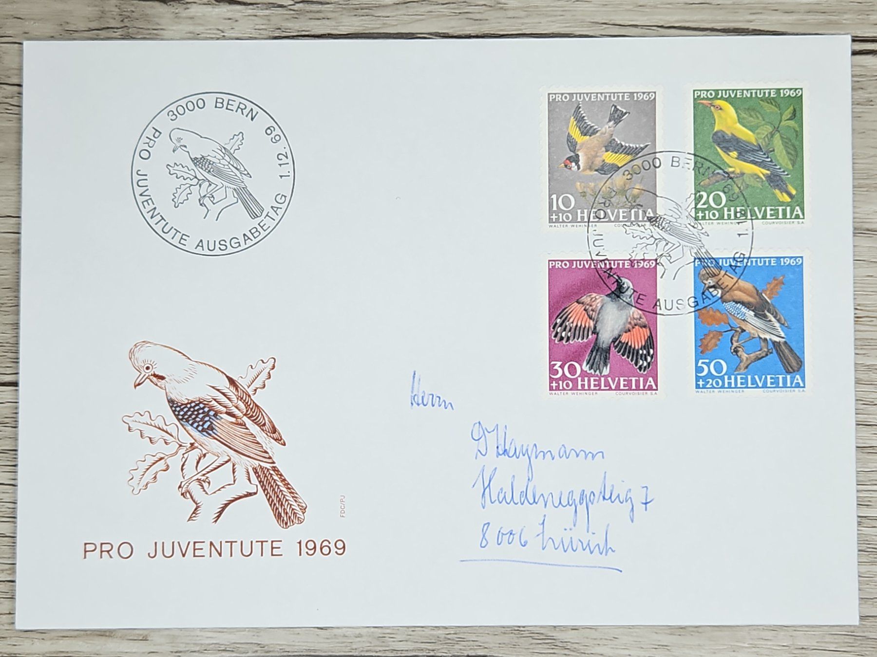 Tutti i francobolli: CL02 Enveloppe + Timbre Suisse 1969 – Usato da Cousset venduto da Patrick_Collections