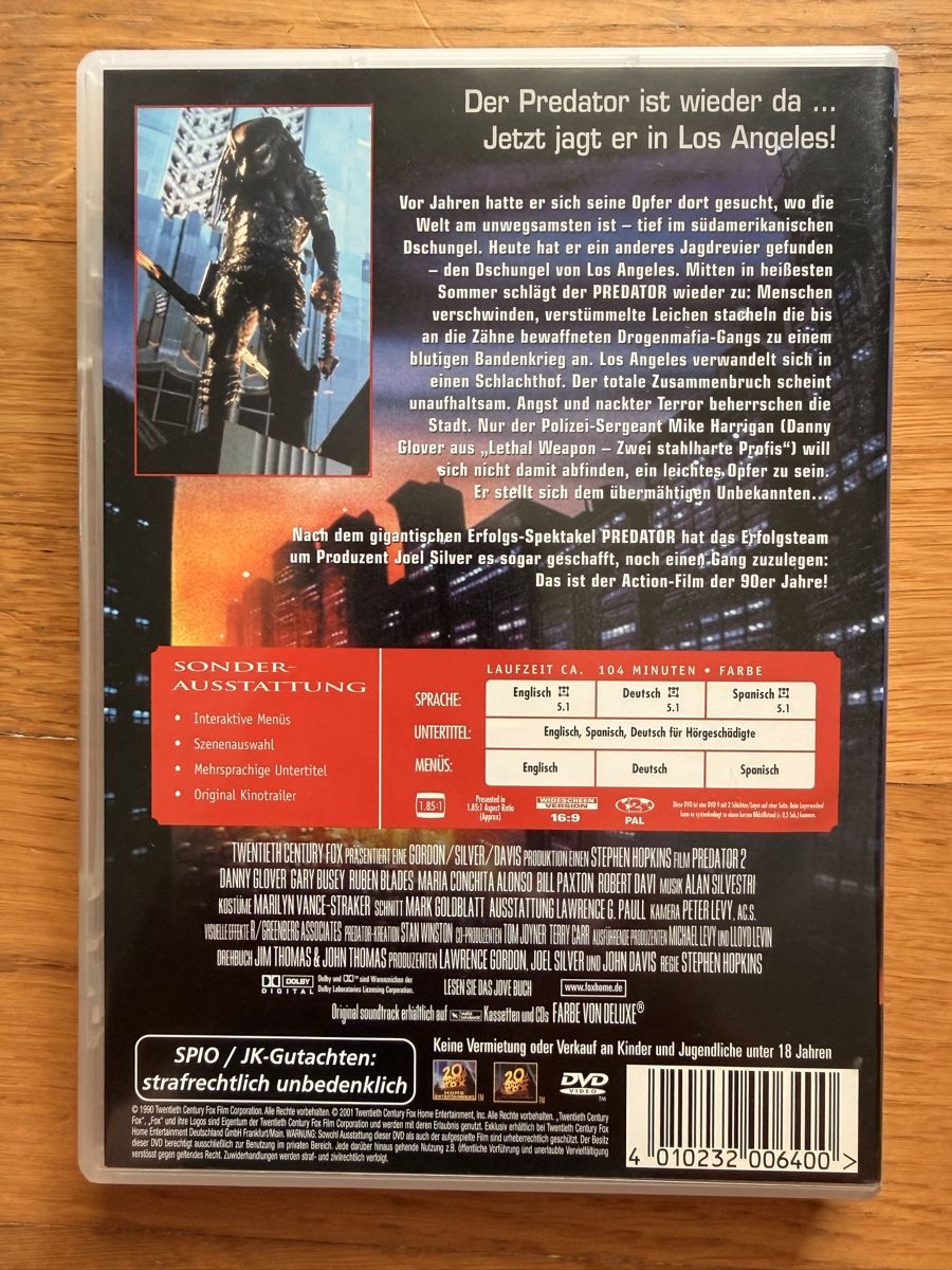 Tutti i DVDs: Predator 2 (1990) - DVD – Usato da Kölliken venduto da nerdorado 1