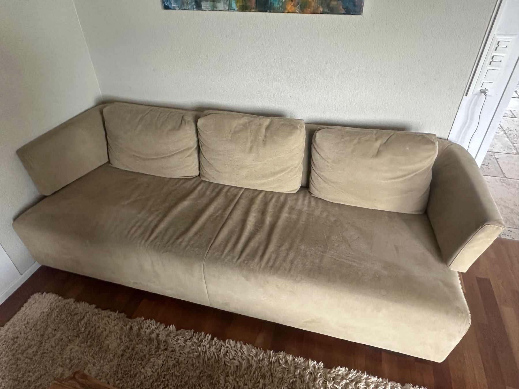 Divani: Team by Wellis Sofa Alcantara-leder hellbraun – Usato da Dietlikon venduto da Fluschi