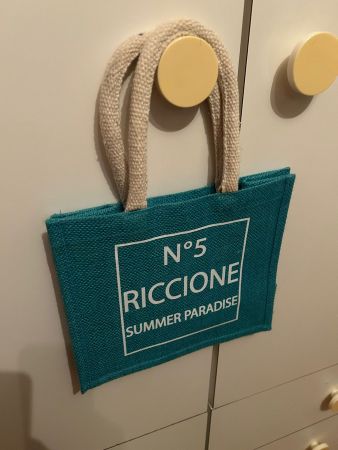 Borsa da spiaggia Riccione N°5 summer paradise turchese