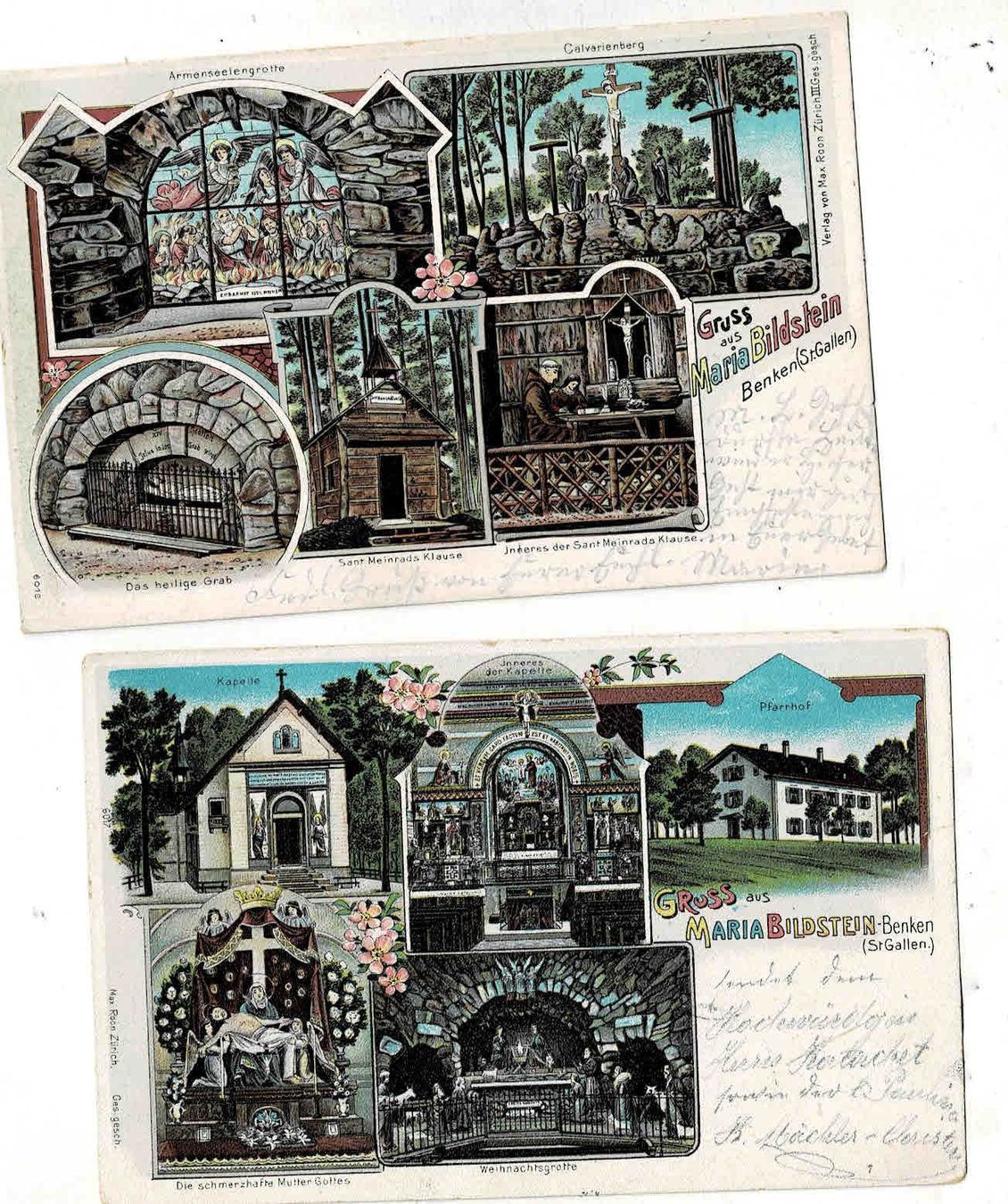 Cartoline postali: 2 Litho Karten Maria Bildstein 1903 – Usato da Sulz AG venduto da Oberdanne8