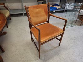 Mid Century Armlehnenstuhl, Leder, wie Hans J. Wegner