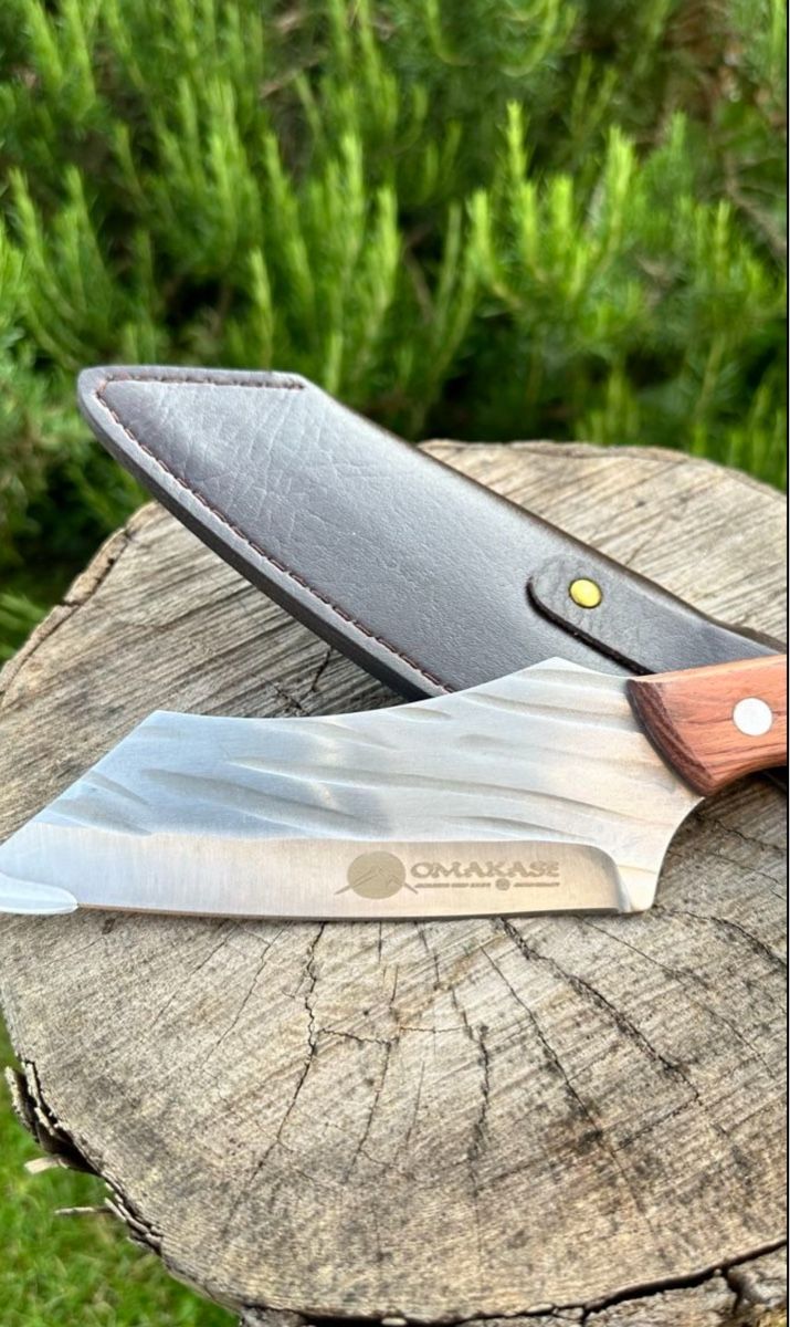 Coltelli da cucina: Omakase Damaststahl Messer mit Lederscheide – Nuovo e nell'imballaggio originale da Untersiggenthal venduto da Jaymoni 1