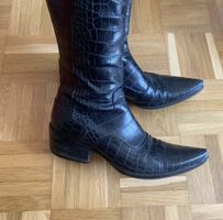 Elegante Winterstiefel in Kroko-Optik, echt Leder, Gr. 35