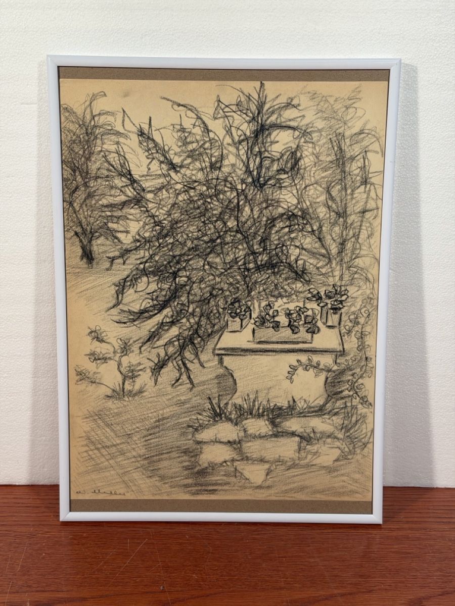 Dipinti: Original Charcoal Drawing, signed - Nature Scene Artwork – Usato da Lausanne venduto da artnouveau05