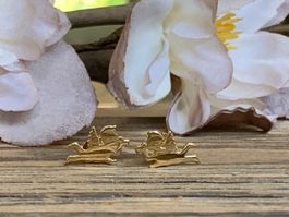 Ohrstecker Engel 925 Silber - mit Gelbgold Vergoldung süss