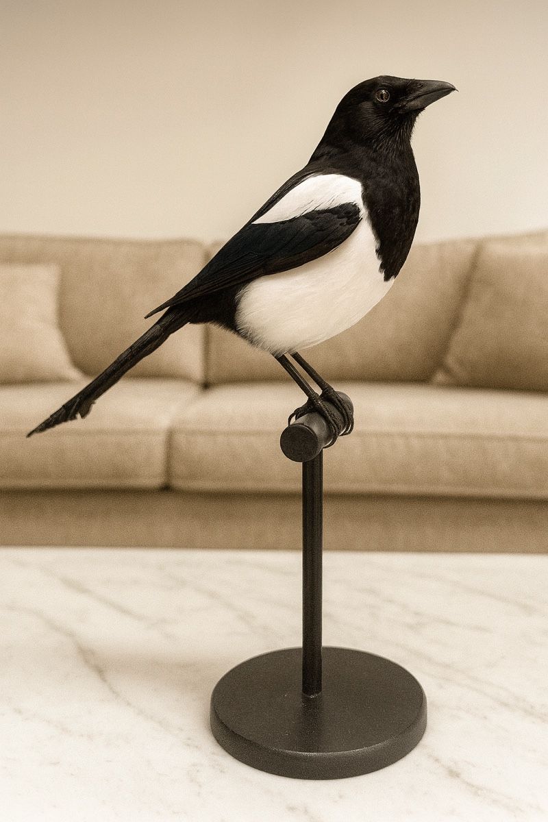 Il mondo degli animali: Elster Präparat ausgestopft  – Nuovo e nell'imballaggio originale da Zürich venduto da unique2010