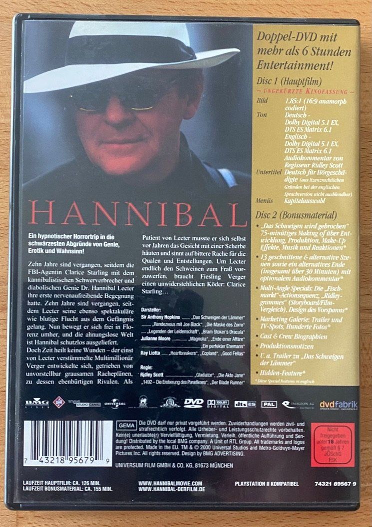 Tutti i DVDs: DVD - Hannibal – Usato da Winterthur venduto da Secondhand-Family 3