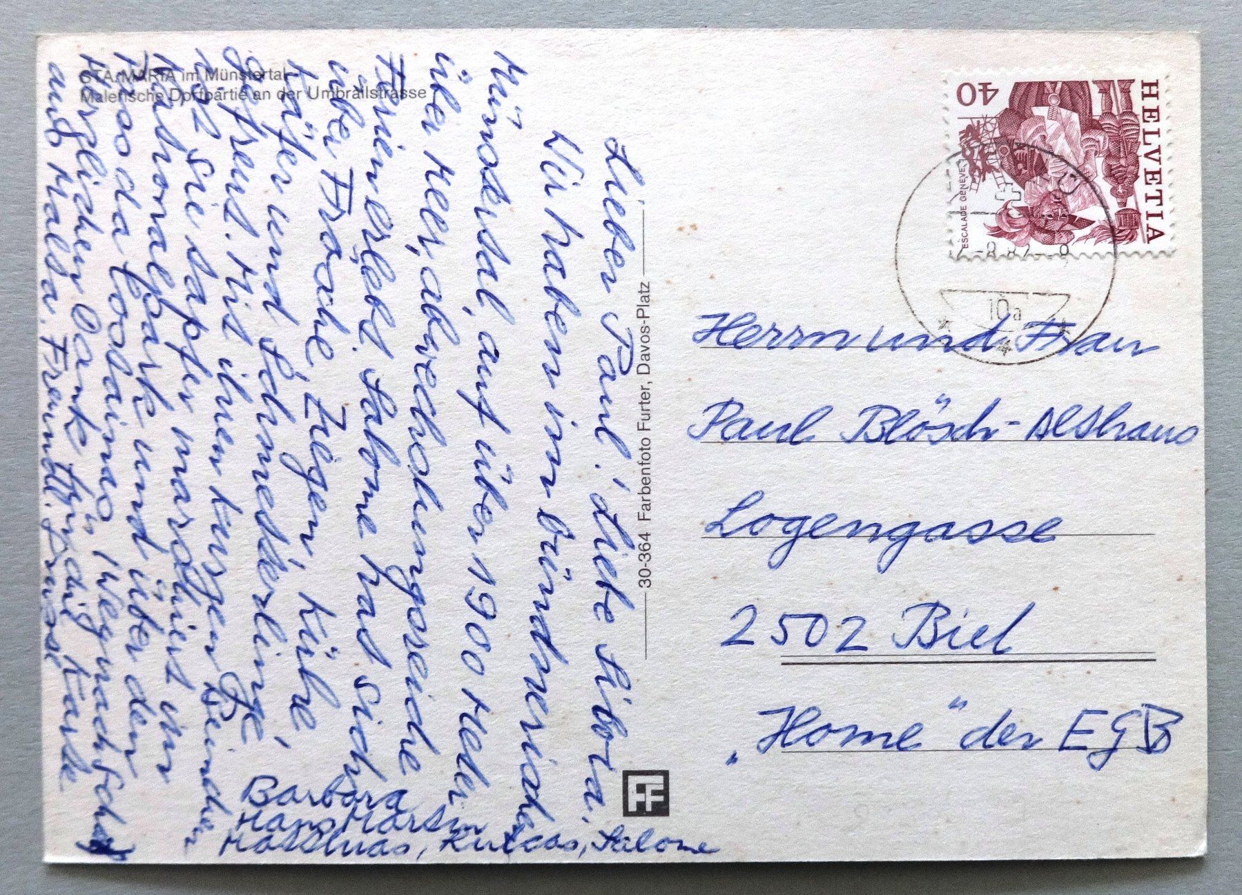Cartes postales: Sta. Maria im Münstertal – D'occasion à Fétigny par Billy2miny 1