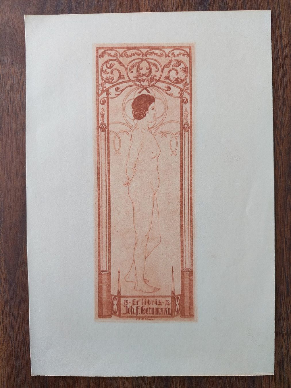 Gemälde: Exlibris E. F. Hübner - Original Radierung Erotik – Gebraucht aus Obfelden von Exlibris-Art