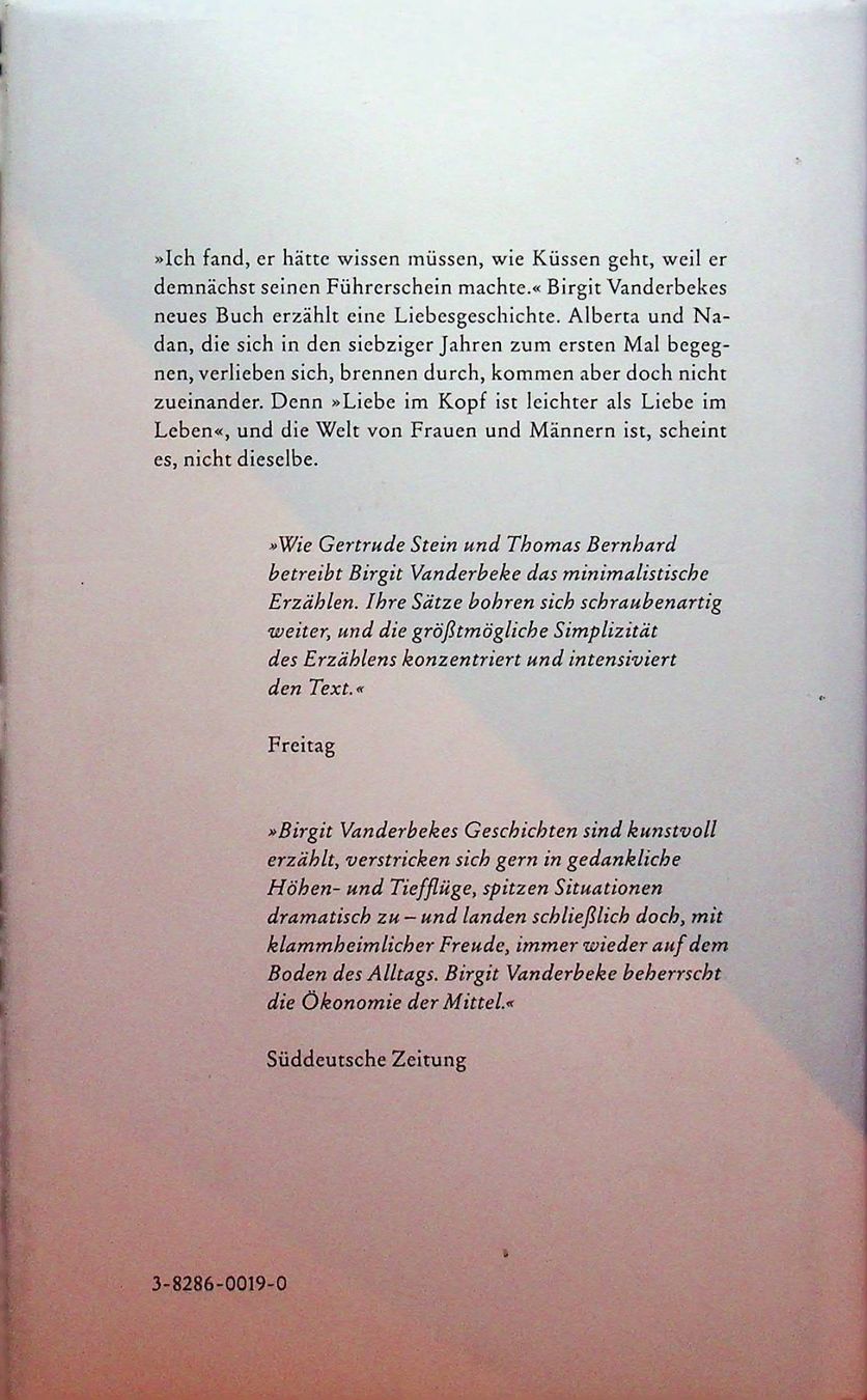Libri: Birgit Vanderbeke  Alberta empfängt einen Liebhaber – Usato da Reitnau venduto da Zaomir 1