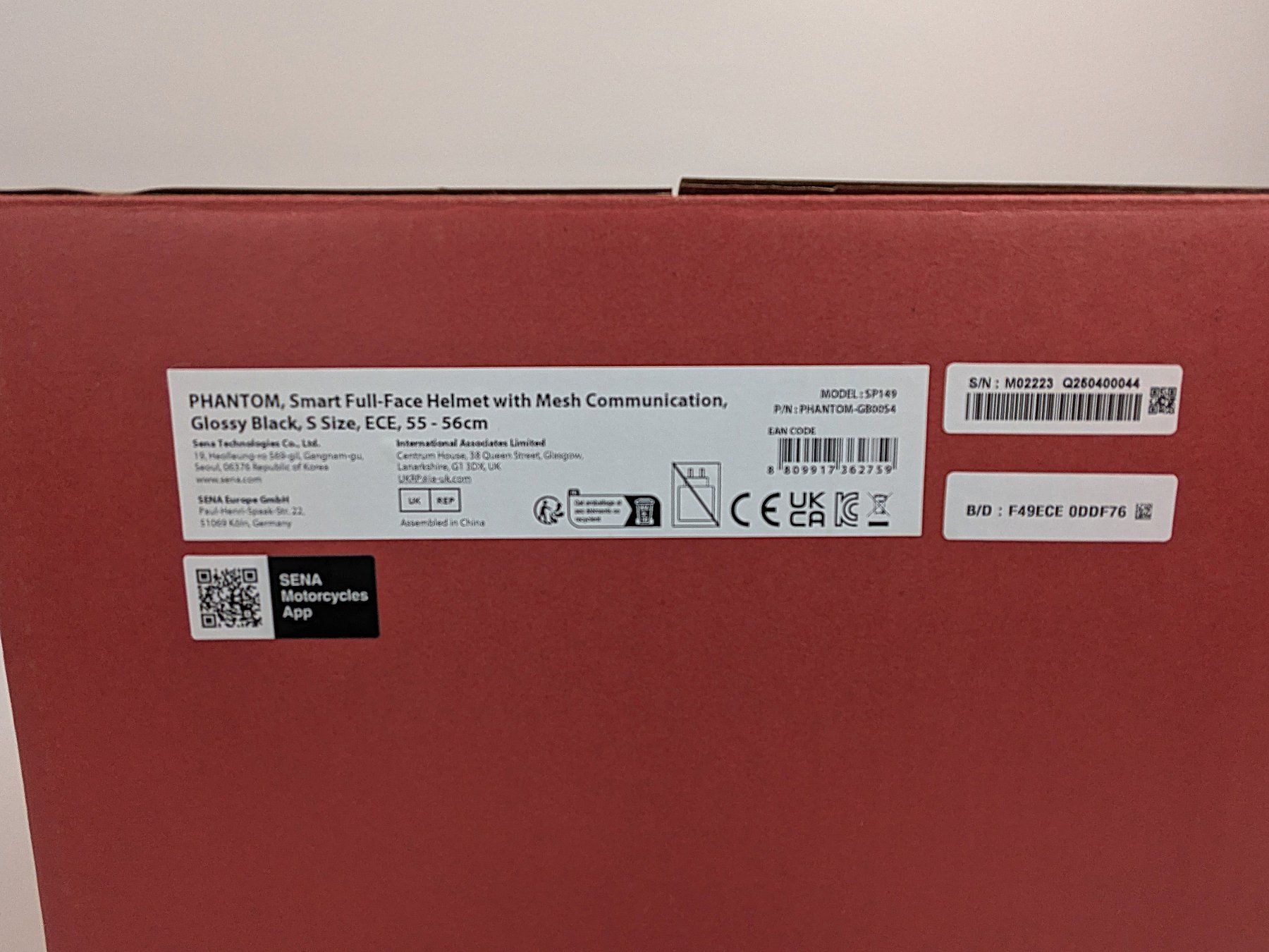 Sena Caschi & visiere: SENA Phantom (GB00S4) Integralhelm – Nuovo (secondo la descrizione) da Dintikon venduto da Restwert_Dintikon 7
