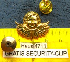 GOLDENER ENGEL SCHMUCK PIN GEPRÄGT SWISS MADE SECURITY-CLIP