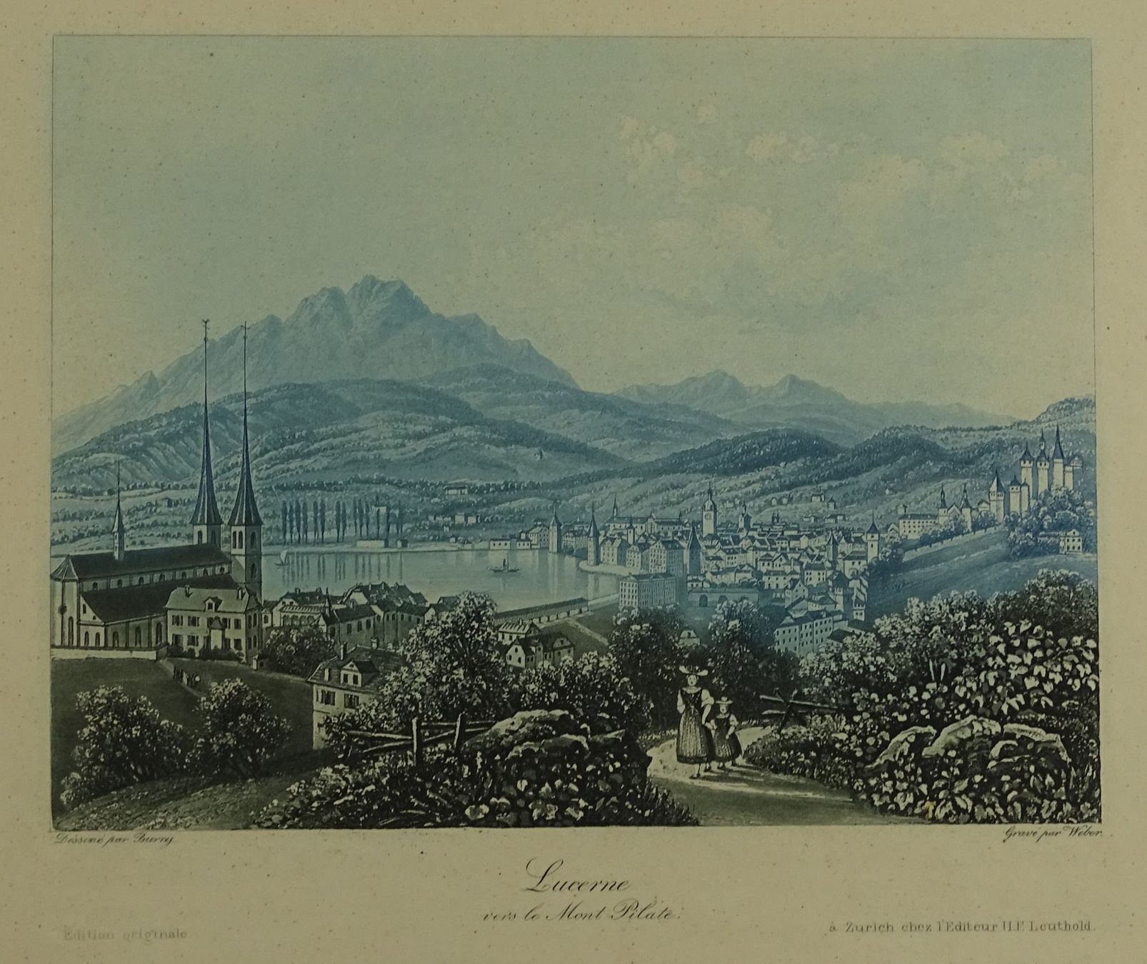Incisioni: LUZERN, AQUATINTA UM 1840 – Usato da Grüningen venduto da Kartensammler 1