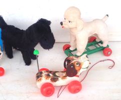 3x Hund Vintage Spielzeug Snoopy Plüsch Fisher Price