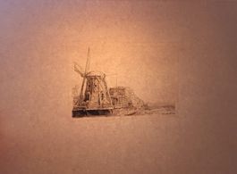 Rembrandt Radierung „Die Windmühle“ 1641 signiert