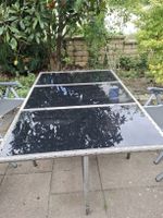 Gartentisch Rattanoptik mit Glasplatte grau gebraucht